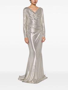 Talbot Runhof metallic gathered-detail gown - Goud