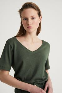 Infinitdenim Damen vegan V-Neck T-Shirt Grün