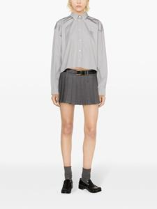 Miu Miu Cropped blouse met geborduurd logo - Grijs