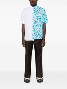 Marni floral-print cotton shirt - Blauw