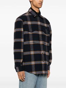 Tommy Hilfiger brushed-effect check-pattern overshirt - Blauw
