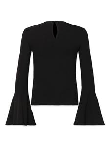FRAME flutter-sleeve crepe de chine blouse - Zwart