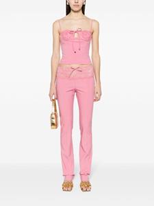 Blumarine lace-panel slim-fit trousers - Roze