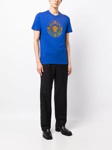 Versace T-shirt van katoen en jersey - Blauw
