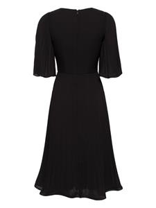 NISSA rhinestone-embellished pleated dress - Zwart