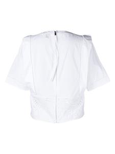 BOSS Broderie anglaise blouse - Wit