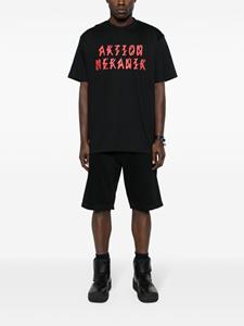 44 LABEL GROUP Katoenen T-shirt met logoprint - Zwart