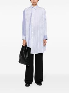 Yohji Yamamoto asymmetric striped cotton shirt - Wit