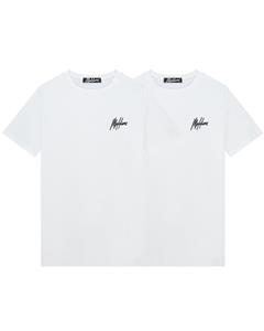 Malelions Men Regular T-Shirt 2-Pack - White/Black