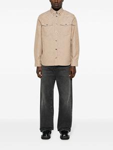 Versace Barocco-jacquard cotton shirt - Beige