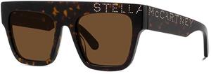 Thélios Deutschland Stella McCartney SC40032I Damen-Sonnenbrille Vollrand Eckig Bio-Acetat-Gestell, braun