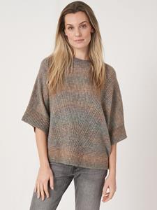 REPEAT cashmere Space dye poncho van Italiaanse wol-mix