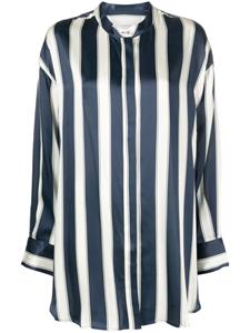 Asceno Mantera striped silk-satin shirt - Blauw