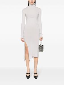 Patrizia Pepe roll-neck ribbed-knit midi dress - Paars