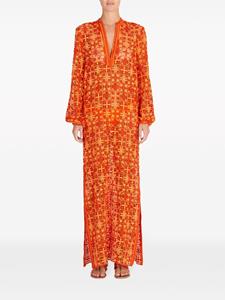 Silvia Tcherassi Maxi-jurk met kant - Oranje