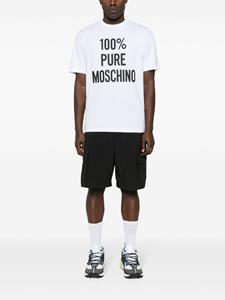 Moschino slogan-print cotton T-shirt - Wit