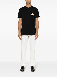 Moschino Teddy Bear-embroidered cotton T-shirt - Zwart