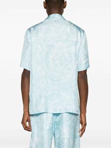 Versace Barocco-print silk shirt - Blauw