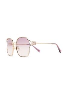 Miu Miu Eyewear Zonnebril met oversized vierkant montuur - Goud