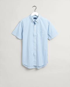 Gant  Gestreept Poplin Overhemd Lichtblauw - XL - Heren
