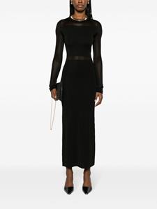 TOTEME semi-sheer fine-knit maxi dress - Zwart