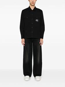 Calvin Klein Jeans logo-appliqué ripstop shirt - Zwart