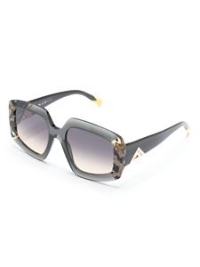 MISSONI EYEWEAR Zonnebril met vierkant montuur en logoplakkaat - Grijs