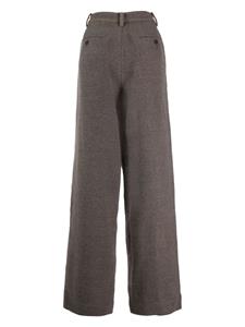 Ziggy Chen high-waisted pleated twill trousers - Bruin
