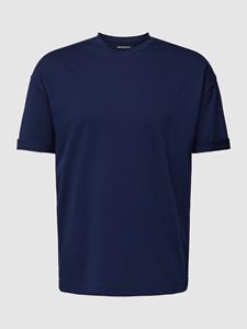 Drykorn T-shirt met geribde ronde hals, model 'THILO'