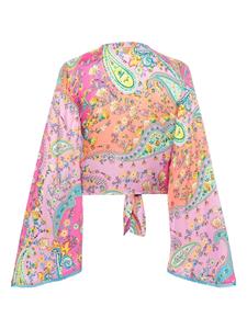 TWINSET paisley-print cropped blouse - Roze