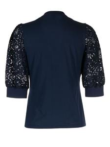 Veronica Beard Coralee lace-sleeve blouse - Blauw