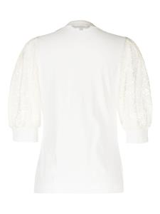 Veronica Beard Coralee lace-sleeve blouse - Wit