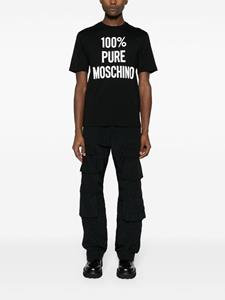 Moschino slogan-print cotton T-shirt - Zwart