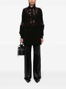 Ermanno Scervino lace-panelled silk blouse - Zwart