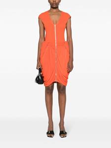 Jean Paul Gaultier Pre-Owned 2000s ribgebreide gesmockte mini-jurk - Oranje