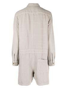 James Perse long-sleeved buttoned playsuit - Grijs