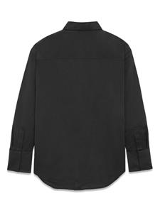 Saint Laurent long-sleeved silk-satin shirt - Zwart