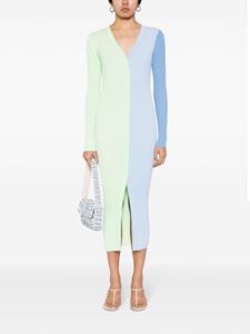 STAUD Shoko colour-block ribbed-knit dress - Groen