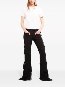 Courrèges long-length buckle-detail straight-leg trousers - Zwart