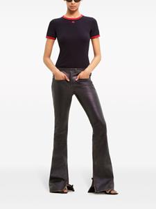Courrèges buckled leather straight-leg trousers - Zwart