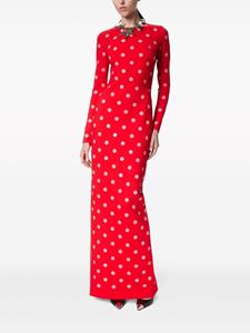AREA polka-dot long-sleeve gown - Rood