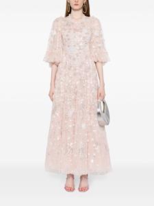 Needle & Thread star-embellished short-sleeve gown - Roze