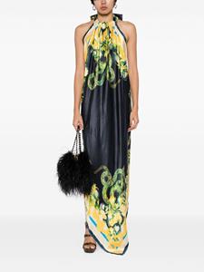 Roberto Cavalli abstract-pattern print silk dress - Blauw