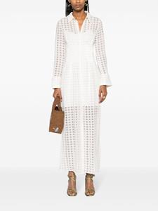 Cult Gaia Pernille checked sheer maxi dress - Wit