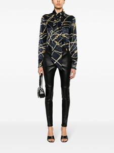 Versace rope-print buttoned shirt - Blauw