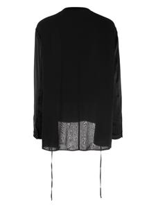Transit sheer-panel silk-blend shirt - Zwart