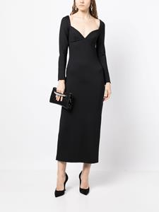 Rosetta Getty Maxi-jurk met lange mouwen - Zwart