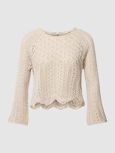 Only Korte gebreide pullover met all-over broderie anglaise, model 'NOLA'