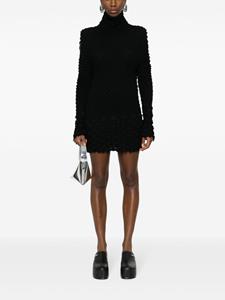 Issey Miyake interwoven fin-knit mini dress - Zwart