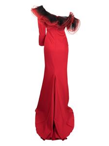 Ana Radu ruffled off-shoulder gown - Rood